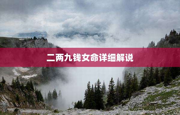 二两九钱女命详细解说