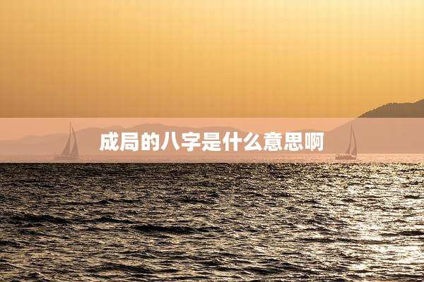 成局的八字是什么意思啊