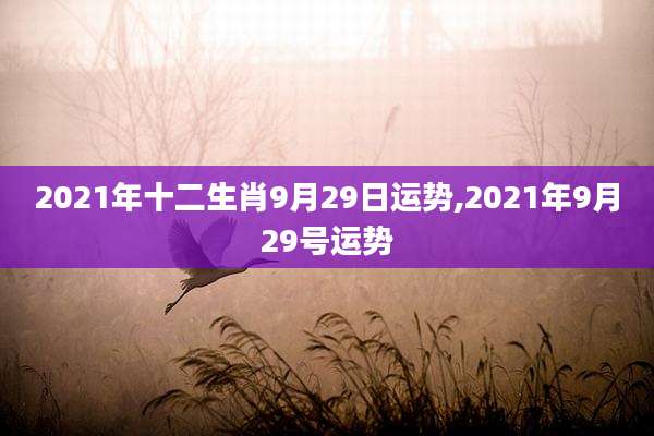 2021年十二生肖9月29日运势,2021年9月29号运势