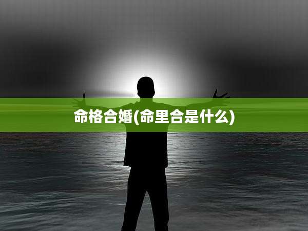 命格合婚(命里合是什么)