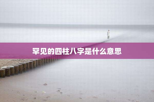 罕见的四柱八字是什么意思