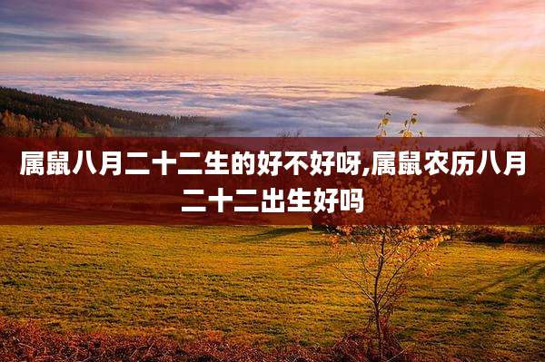 属鼠八月二十二生的好不好呀,属鼠农历八月二十二出生好吗
