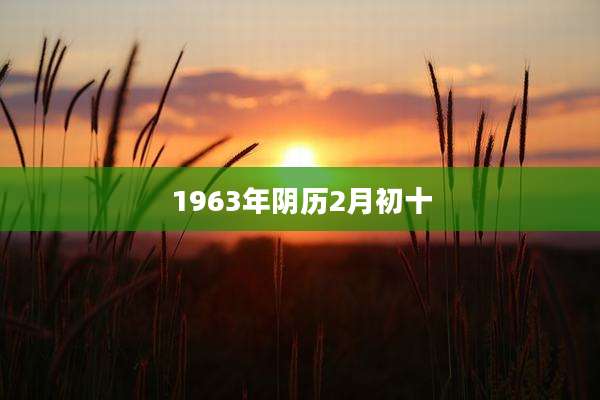 1963年阴历2月初十