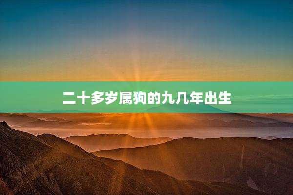 二十多岁属狗的九几年出生