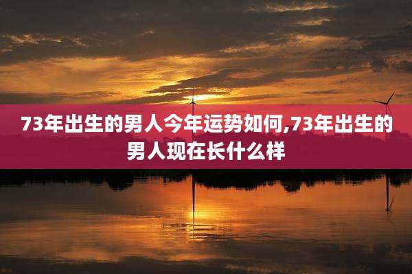 73年出生的男人今年运势如何,73年出生的男人现在长什么样