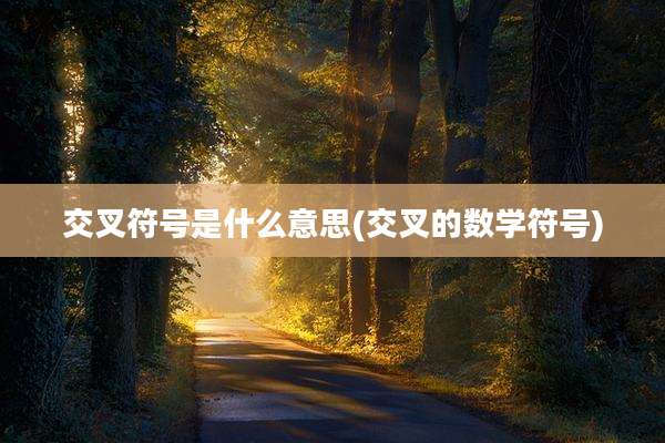交叉符号是什么意思(交叉的数学符号)