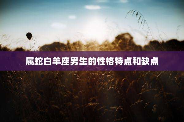 属蛇白羊座男生的性格特点和缺点