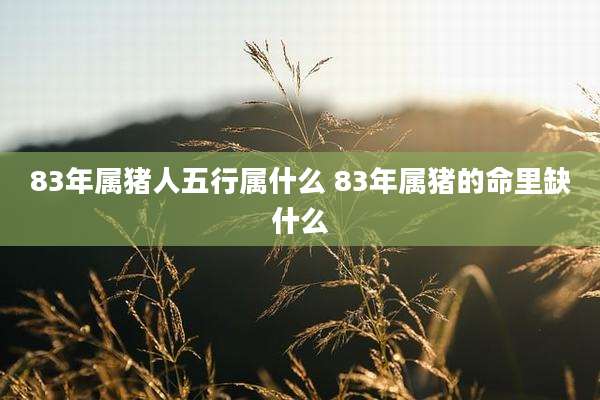 83年属猪人五行属什么 83年属猪的命里缺什么