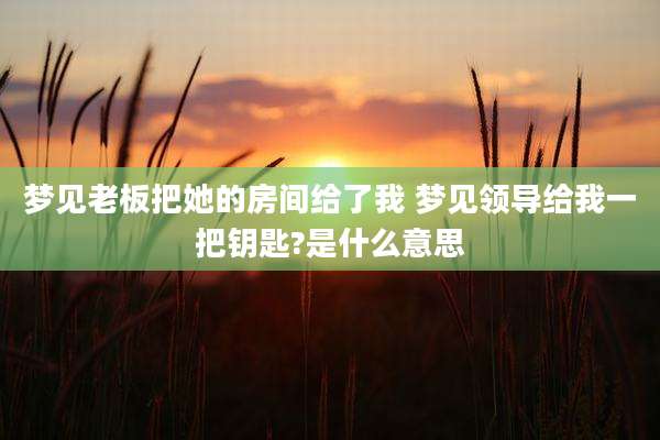 梦见老板把她的房间给了我 梦见领导给我一把钥匙?是什么意思