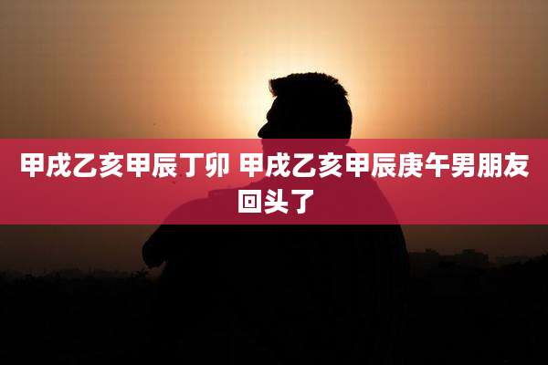 甲戌乙亥甲辰丁卯 甲戌乙亥甲辰庚午男朋友回头了