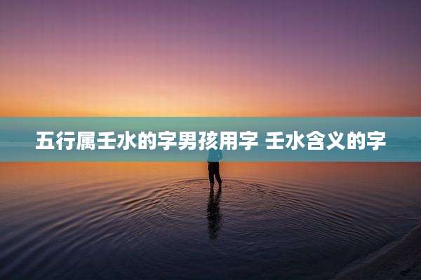 五行属壬水的字男孩用字 壬水含义的字