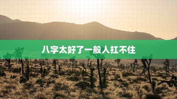 八字太好了一般人扛不住