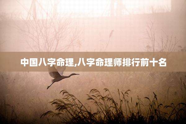 中国八字命理,八字命理师排行前十名