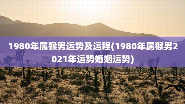 1980年属猴男运势及运程(1980年属猴男2021年运势婚姻运势)
