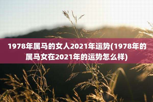 1978年属马的女人2021年运势(1978年的属马女在2021年的运势怎么样)
