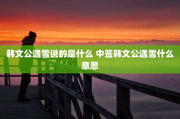 韩文公遇雪说的是什么 中签韩文公遇雪什么意思