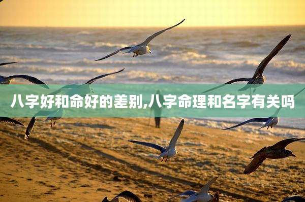 八字好和命好的差别,八字命理和名字有关吗