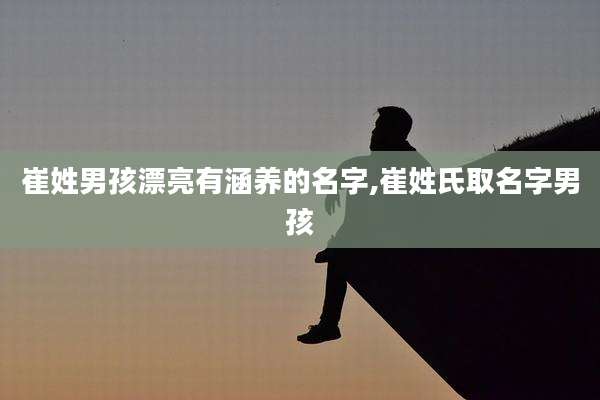 崔姓男孩漂亮有涵养的名字,崔姓氏取名字男孩