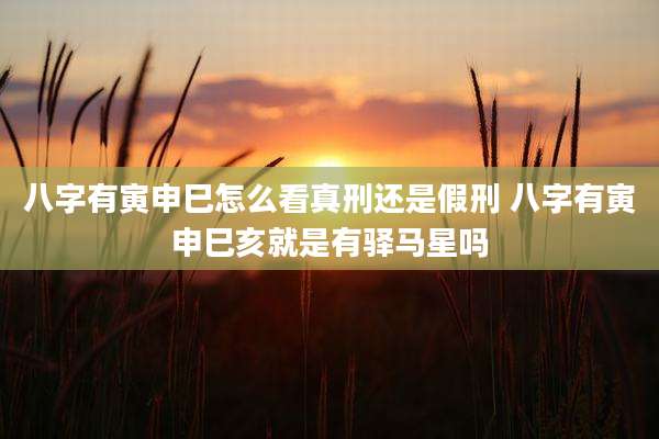 八字有寅申巳怎么看真刑还是假刑 八字有寅申巳亥就是有驿马星吗