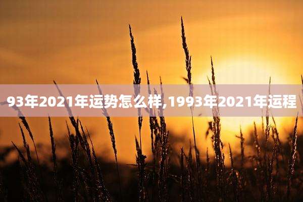 93年2021年运势怎么样,1993年2021年运程