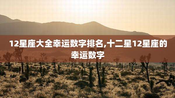12星座大全幸运数字排名,十二星12星座的幸运数字