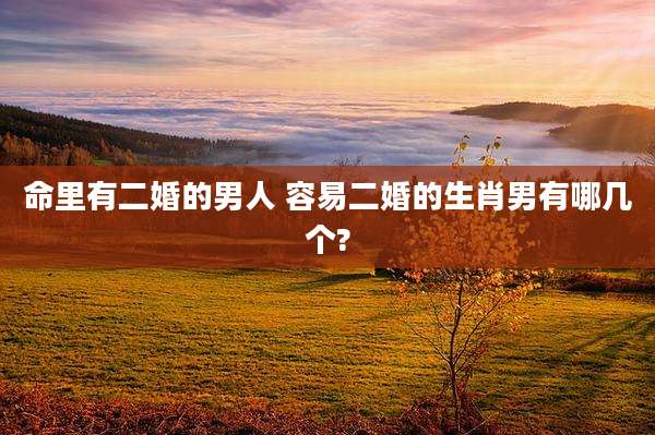 命里有二婚的男人 容易二婚的生肖男有哪几个?