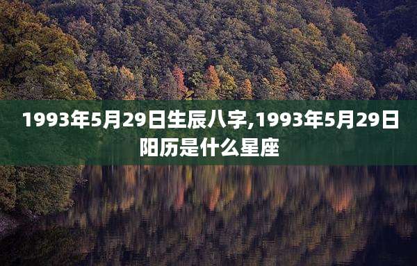 1993年5月29日生辰八字,1993年5月29日阳历是什么星座