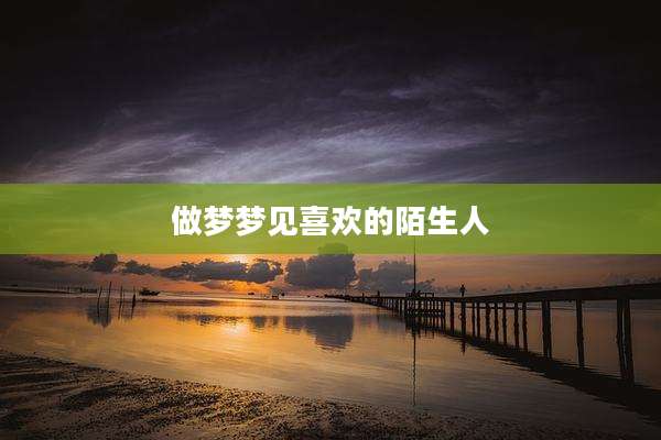 做梦梦见喜欢的陌生人