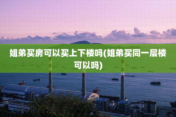 姐弟买房可以买上下楼吗(姐弟买同一层楼可以吗)