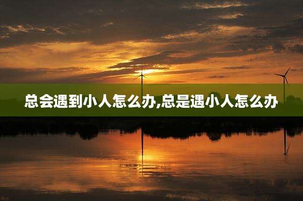 总会遇到小人怎么办,总是遇小人怎么办