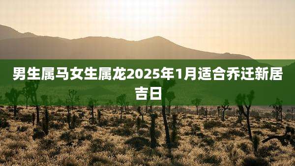 男生属马女生属龙2025年1月适合乔迁新居吉日