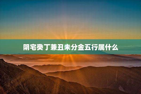 阴宅癸丁兼丑未分金五行属什么