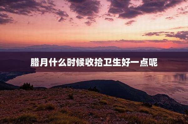 腊月什么时候收拾卫生好一点呢