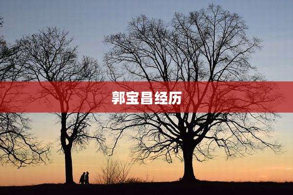 郭宝昌经历