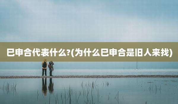 巳申合代表什么?(为什么巳申合是旧人来找)