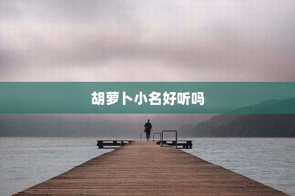胡萝卜小名好听吗