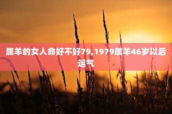 属羊的女人命好不好79,1979属羊46岁以后运气