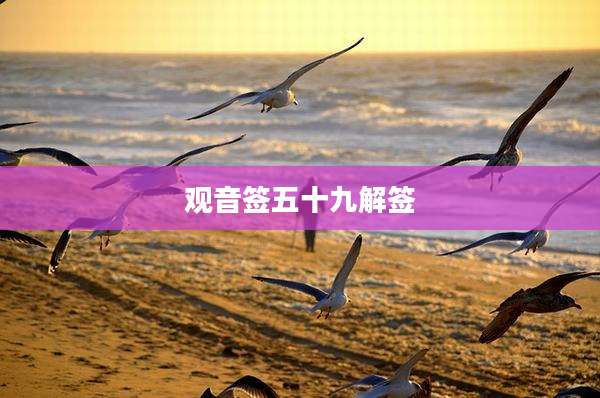 观音签五十九解签