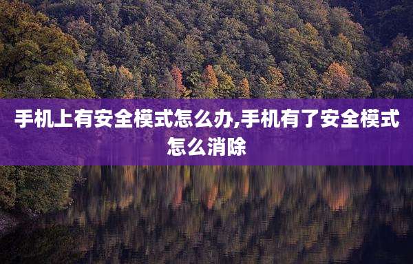 手机上有安全模式怎么办,手机有了安全模式怎么消除