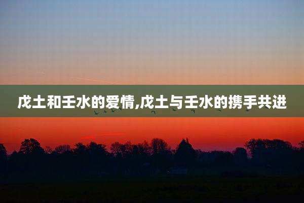 戊土和壬水的爱情,戊土与壬水的携手共进