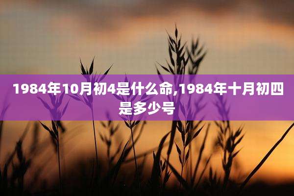 1984年10月初4是什么命,1984年十月初四是多少号