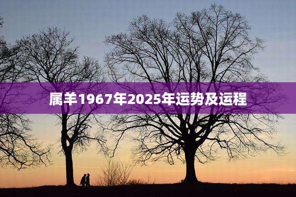 属羊1967年2025年运势及运程