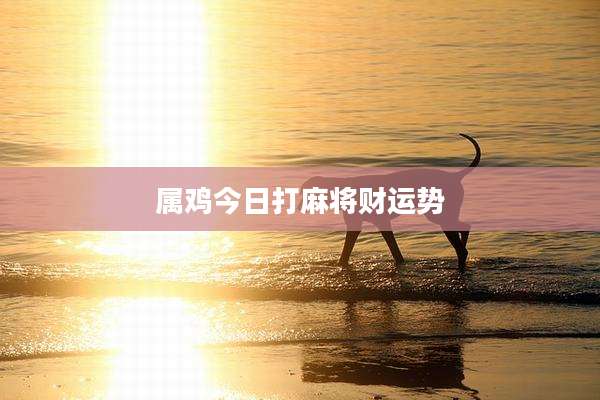 属鸡今日打麻将财运势