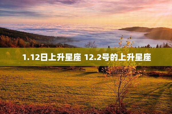 1.12日上升星座 12.2号的上升星座