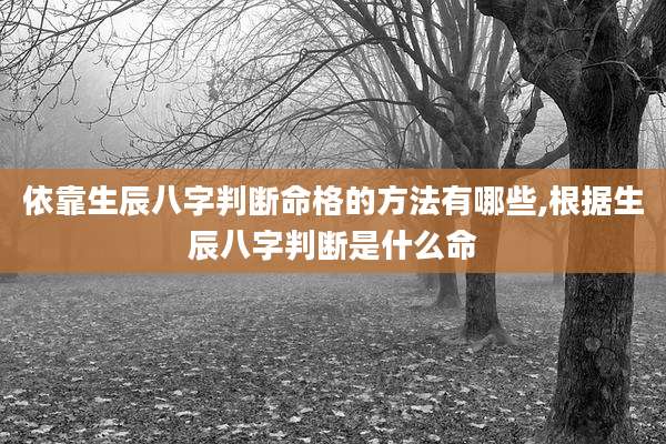 依靠生辰八字判断命格的方法有哪些,根据生辰八字判断是什么命