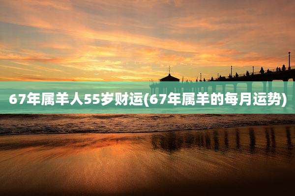 67年属羊人55岁财运(67年属羊的每月运势)