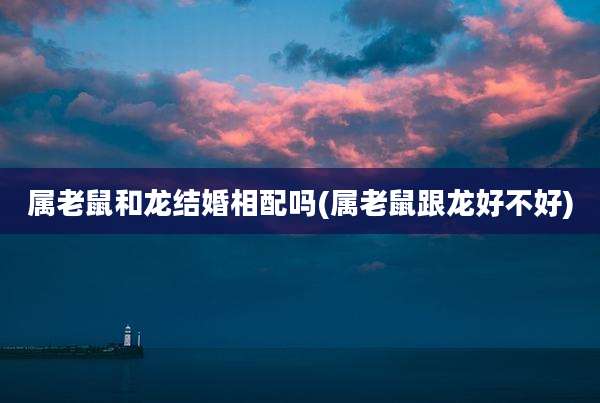 属老鼠和龙结婚相配吗(属老鼠跟龙好不好)