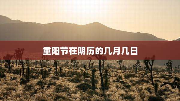 重阳节在阴历的几月几日