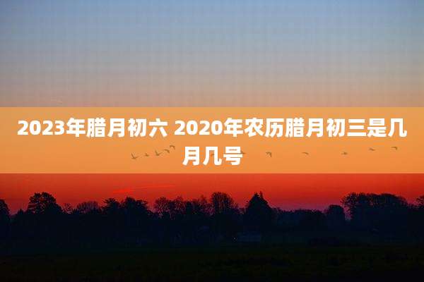2023年腊月初六 2020年农历腊月初三是几月几号