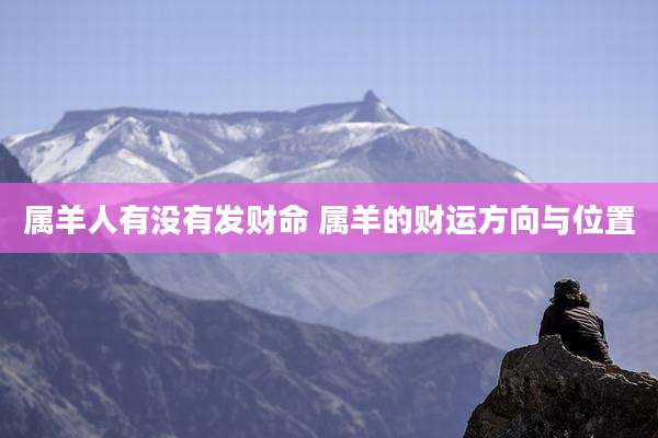 属羊人有没有发财命 属羊的财运方向与位置